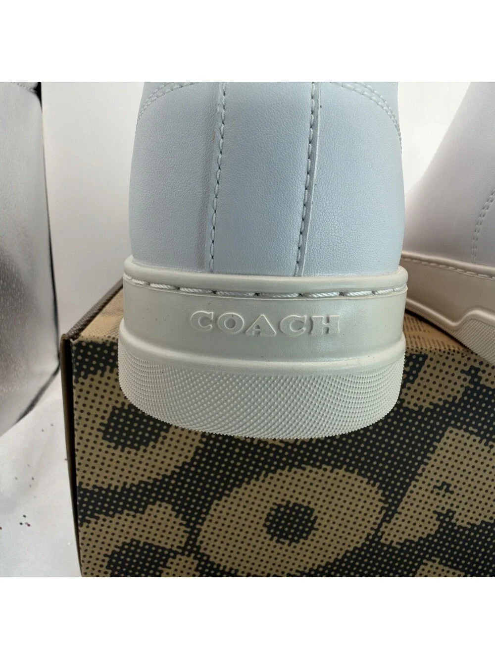 COACH High Line Leather High Top Sneakers CY058 Optic White Men’s 10D NIB